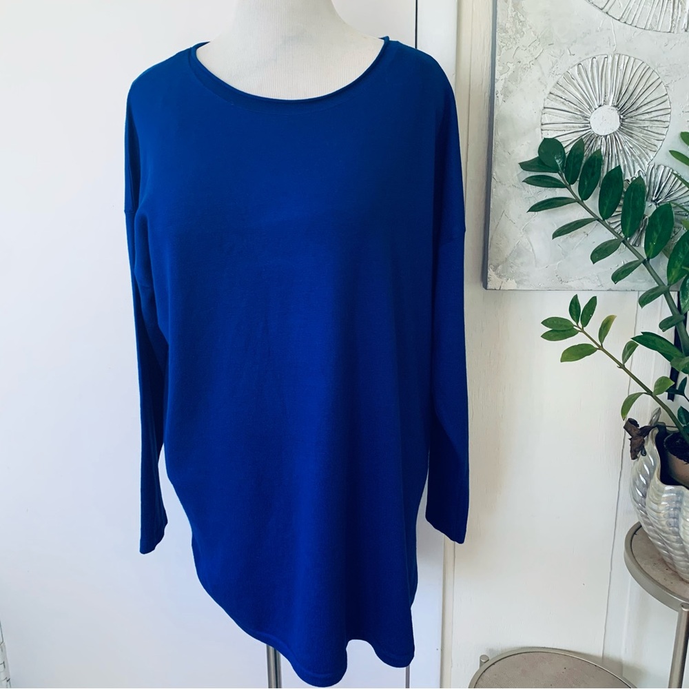NWT Cupio bright blue rayon blend tunic sweater size 1X